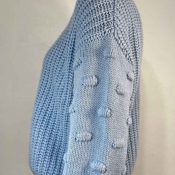 Anthropologie Moon & Madison Womens Cable Knit Crop Sweater Baby Blue Size Small - Picture 3 of 5